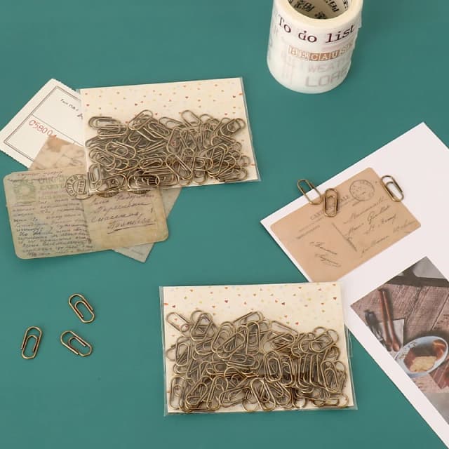 TUTU 50pcs/bag Office Supplies the mini bronze Color Clip Bookmark Metal Office Accessories paper Clips Patchwork Clip H0480
