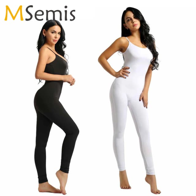 Women Sexy Jumpsuit Romper Playsuit Club Black Summer Clothes Bodysuit Stretchy Tank Unitard Dance Leotard Femme Clothing
