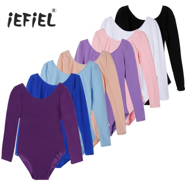 Ballet Dance Costumes Long Sleeve Turnpakje Ballet Jersey Dance Bodysuit Gymnastics Leotard for Girls Ballet Tutu Dancer Wear