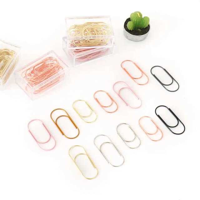 TUTU 20pcs/box 50x20mm large size binder clips decorative 8 colors wide paper clips Kawaii photo clip office clip H0276