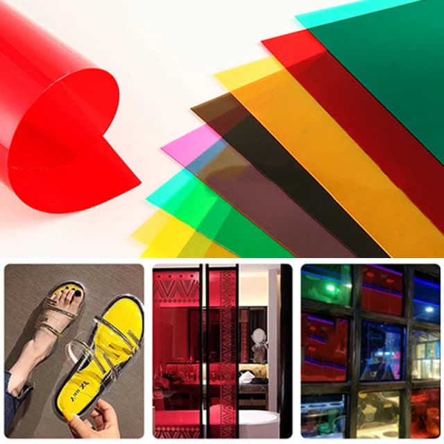 A4 Flexible PVC Plastic Sheet Thin 0.3mm with Film 10 Color Transparent Building Model DIY Handmade Matte Material