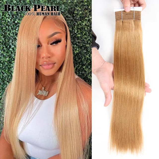 27# Honey Blonde Brazilian Bone Straight Human Hair Bundles 100% Virgin Human Hair Extensions Brazilian Hair Weave 1 3 Bundles