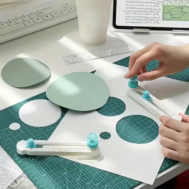 360° Adjustable  Circle Cutter & Replacement blade - Precision Scrapbooking Tool for Perfect Circular Paper Cuts