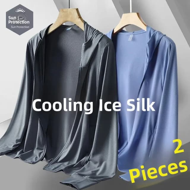 Ice Silk Mesh UV Protection Clothing Men's Summer Outdoor Fishing Breathable Fashionable Sunscreen Outerwear Coat