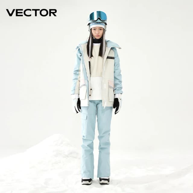 VECTOR Ski Suit Set Women Man Winter Women Jackets and Pants Warm Waterproof Women Jackets Pants Outdoor Ski Bike Camping 2023