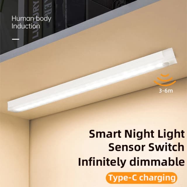 Sem fio led luzes da noite sensor de movimento luzes armário cozinha luzes da noite quarto detector luz armário escada retroiluminado