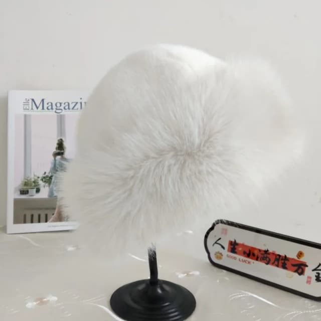 Women Winter Fur Hat Cold-Proof Outdoor Thicken Warm Soft Hat for Casual Trips Sports Skiing