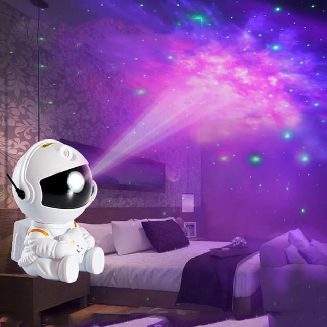2022 Robô de luz atmosférica com controle remoto 360 °   Luz noturna rotativa com escurecimento contínuo, projetor, lâmpada noturna, rede vermelha, luz selfie