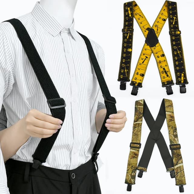 3.5*120/ 5*120cm Adult Men's Suspenders Harness Men Elastic Braces 2/4 Clip Clasps Adjust Strap Suspender Man for Pants Costume