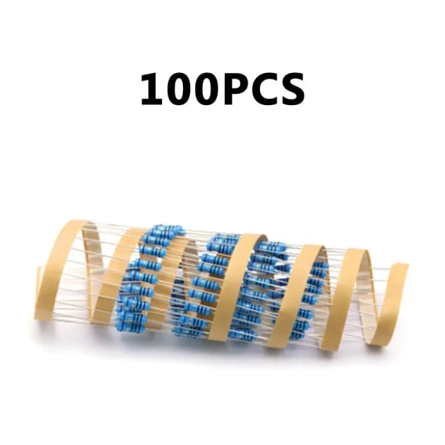 100PCS Metal Film Resistor 1/4Watt 1% Precision 1K Ohm,10K Ohm, 220K Ohm Range Set for Electronics DIY Projects