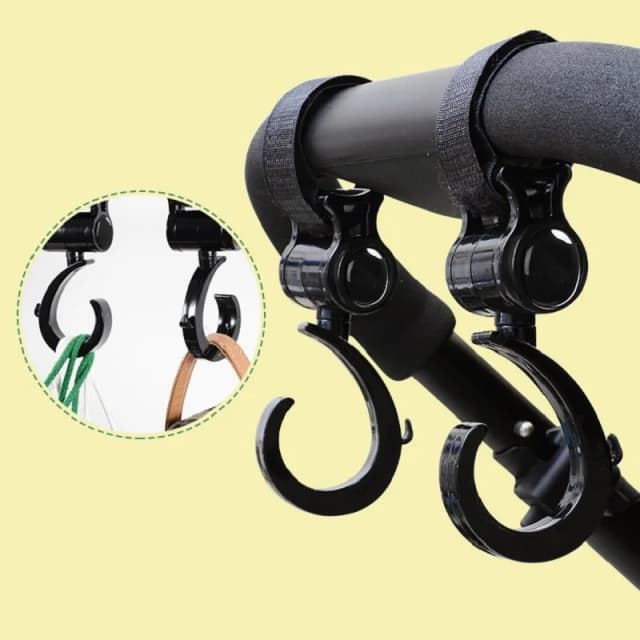 2Pcs Baby Stroller Accessories Hook Multi Purpose 360 Degree Rotating Stroller Hanging Hooks Bag Holder Baby Accessories