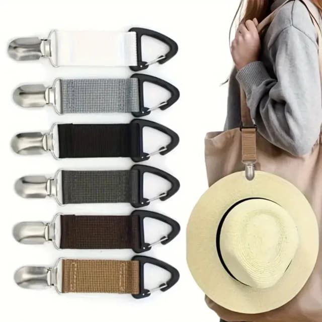 Outdoor travel straw hat clip Portable hat companion bag clip Multi-purpose outdoor glove organizer