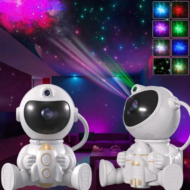 Foguete Astronauta LED Night Light, Star Galaxy Projetor, Céu Estrelado, Porjetores Lâmpada, Decoração do Quarto, Kids Gift, Room Decor