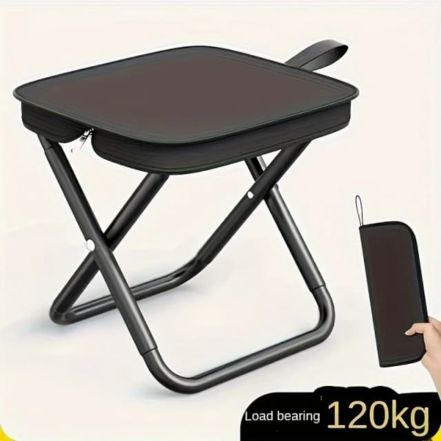 Portable Folding Stool with Handle, Outdoor Camping Fishing Stool, Zipper Stool for Outdoor