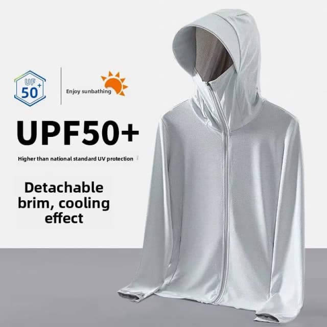 UPF50 UV Protection Ice Silk Cool Feeling Sun Protection Clothing Thin Breathable Outdoor Sports Jacket Youth Summer Outerwear
