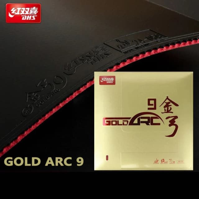 Original DHS Gold Arc 9 Table Tennis Rubber Goldarc 9 Non-sticky Ping Pong Rubber Sheet with Pre-tuned DHS 80# Cake Sponge