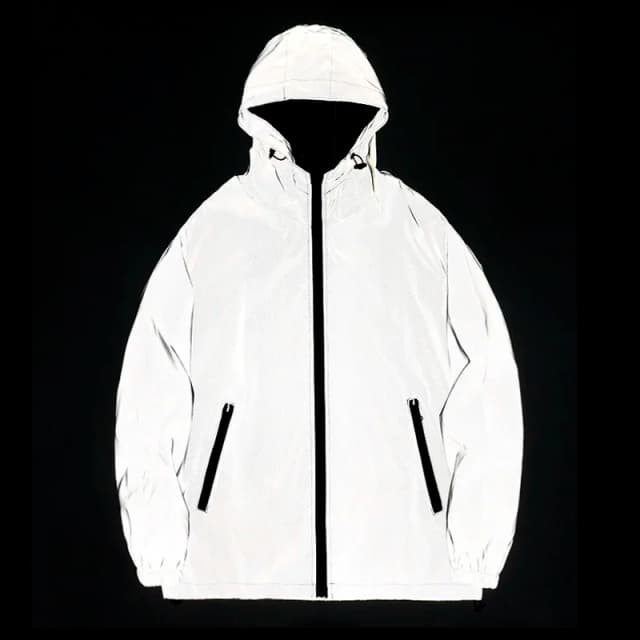 New Couple Night Reflective Clothing Solid Color Jacket Polyester Student Male Class Uniform Trendy Luminous Dancer Jacket