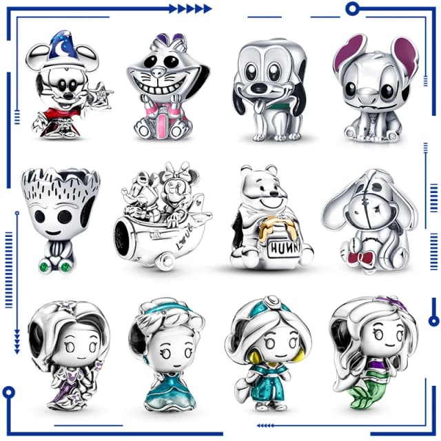 New in Disney Series Charm Beads Fits Pandach Original Charms Bracelet For Women 925 Silver Pendant Bead DIY Jewelry Hot Sale