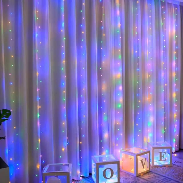 LEDカーテンライトガーランド,家の装飾,ランプ,妖精,USB,リモコン,結婚式,休日,パーティー,寝室,家,8つのモード