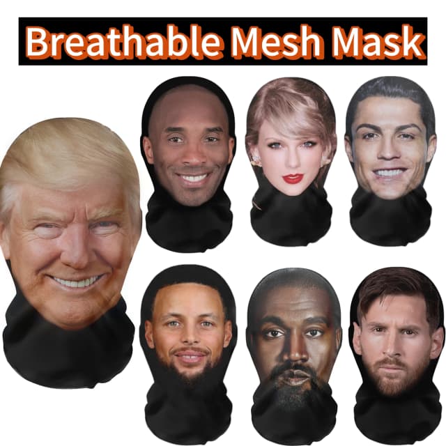 Full Face Visual Mesh Mask Party Horror Hood Simulation Kobe Mask Party Supplies Accs Cosplay Props Sunscreen Prevention