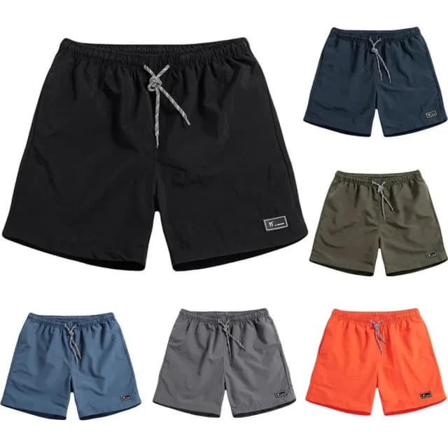 Men Shorts Drawstring Short Pants Casual Quick-Drying Shorts Printed Swim Surfing Beachwear Shorts Men's Clothing