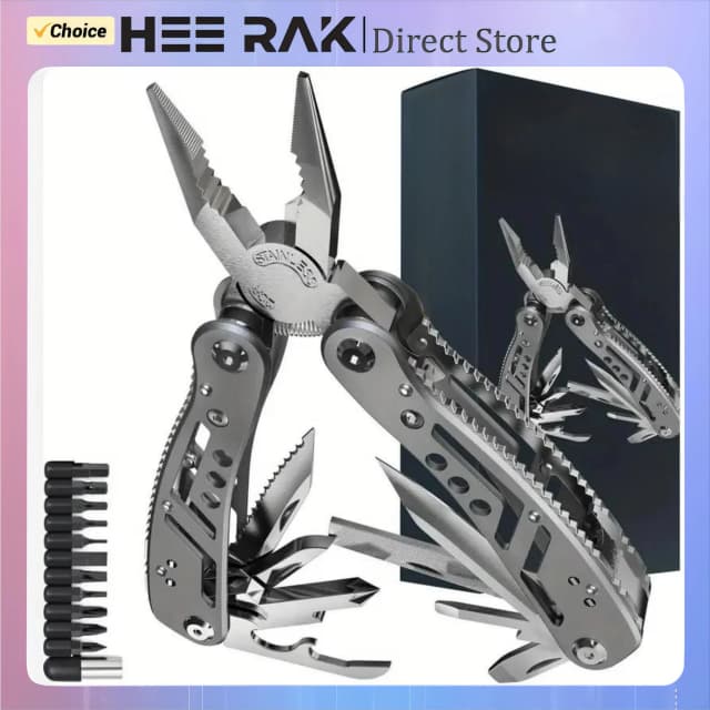HEE RAK Portable Pocket Multitool 420 Stainless Steel Pliers Knife Screwdriver for Outdoor Survival Camping Hunting and Hiking