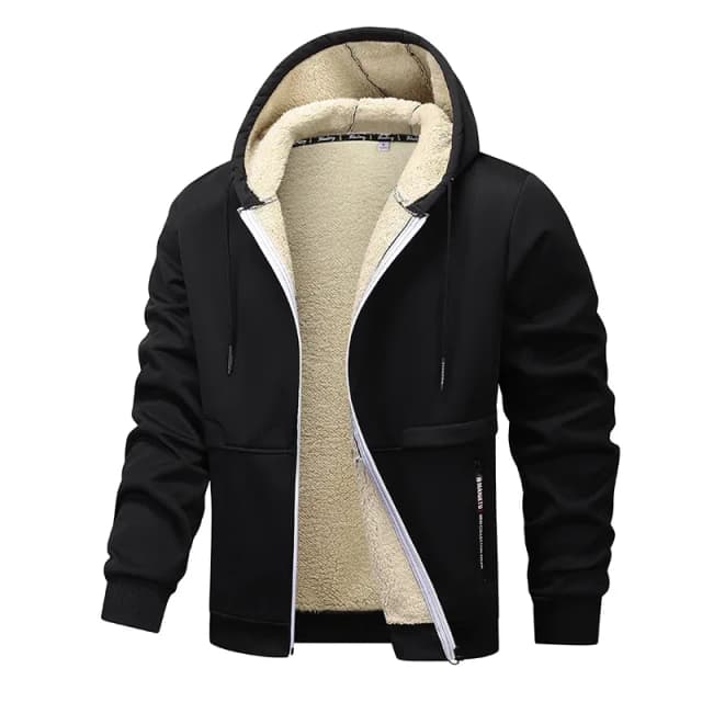 Winter Lambswool Zipper Hoodies Thicken Warm Jacket Men Long Sleeve Sweatshirts Casual Sports Fleece Coats Hooded Man Jackets