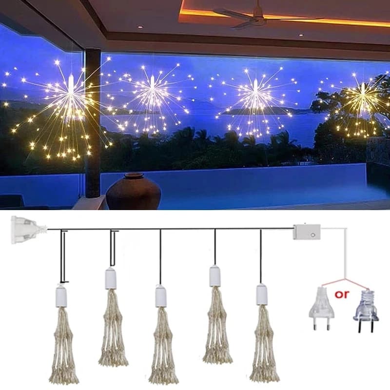 LEDライトガーランド,500電球,クリスマスと新年,ベッドルームの装飾,照明,ストリングライト