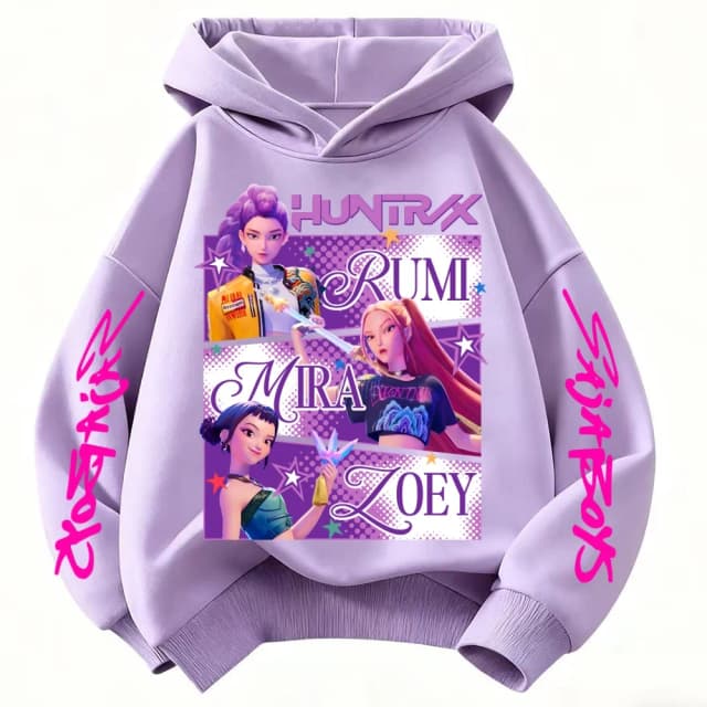KPop Demon Hunters Huntrix Hoodie Kids Clothes Princess Girls Clothing Fashion Boys Clothes Spring Autumn Sweatshirt Child Tops