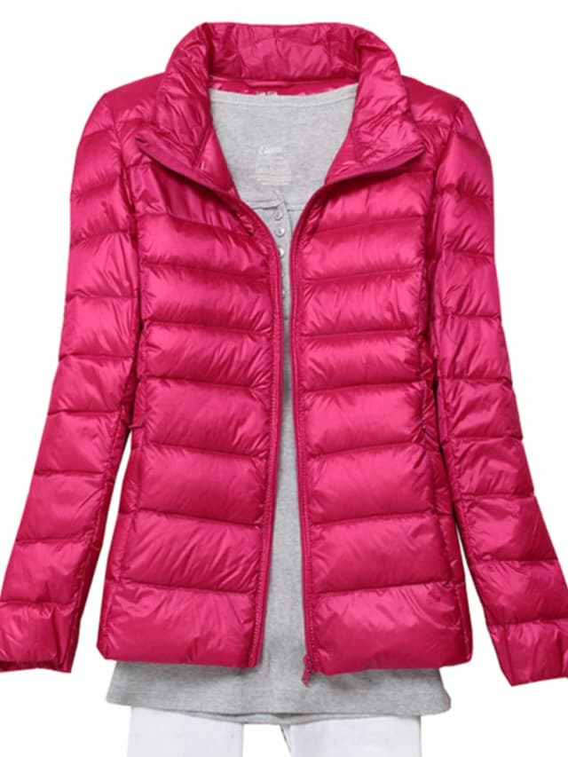 Plus Size female Warm down Jackets 2020 Autumn Womens Duck Down Fashion Coat Long Sleeved Ladies Slim Ultra-thin Jacket QH1256