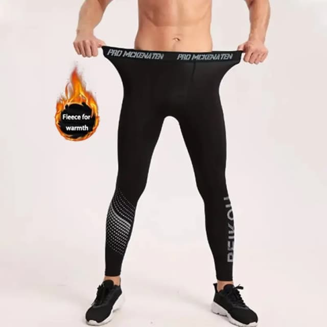 2025 new men's thermal pants, thickened autumn and winter high-elasticity, tight sport pants and slim-fit pants