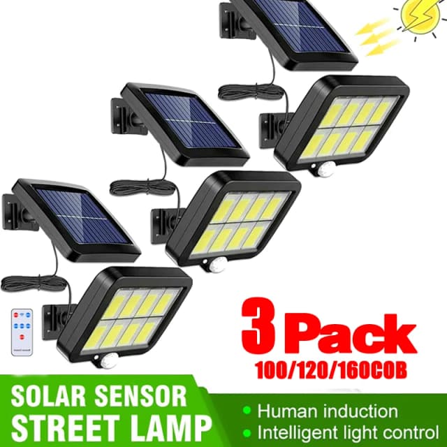 3/2/1 pçs sensor solar lâmpada de parede dividida 3 modo movimento à prova dwaterproof água jardim luzes rua lâmpada solar luz do jardim 160/120/100cob