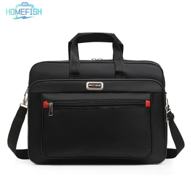HOMEFISH Men Large Capacity Business Briefcase Portable Versatile Shoulder Bag Multiple Pockets Handbag for Business & Casual