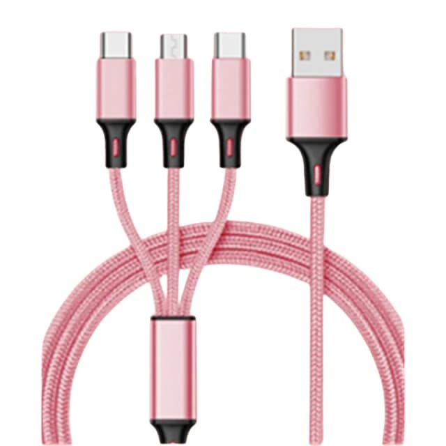 One Drag Three Data Cable for Apple Android Typec 3-in-1 Fast Charge 1.2m Nylon Braid Convenient and Fast Data Transmission