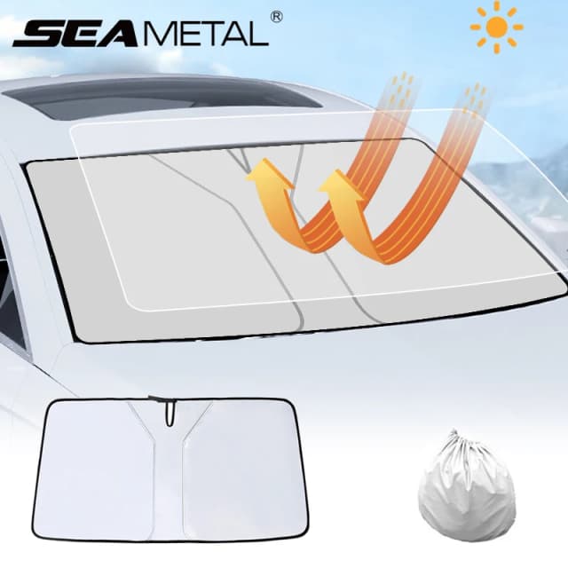 SEAMETAL Car Windshield Sun Shade Covers Front Window Sunscreen Sun Visors Heat Insulation Sunshade Parasol for Car Accessories