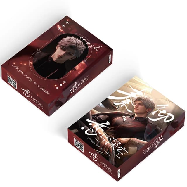 50Pcs/Box Game Love and Deepspace Laser Card  Xavier Zayne Rafayel ralayo Sylus Qin Che Shen Xinghui Li Shen Qi Yu LOMO Card Toy