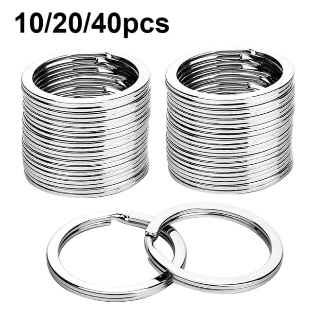10/20/40pcs Split Key Rings Keyrings, Key Rings Bulk, Flat Keychain Ring Split Key Ring For Home Car Keys Bag Hanging Accessori