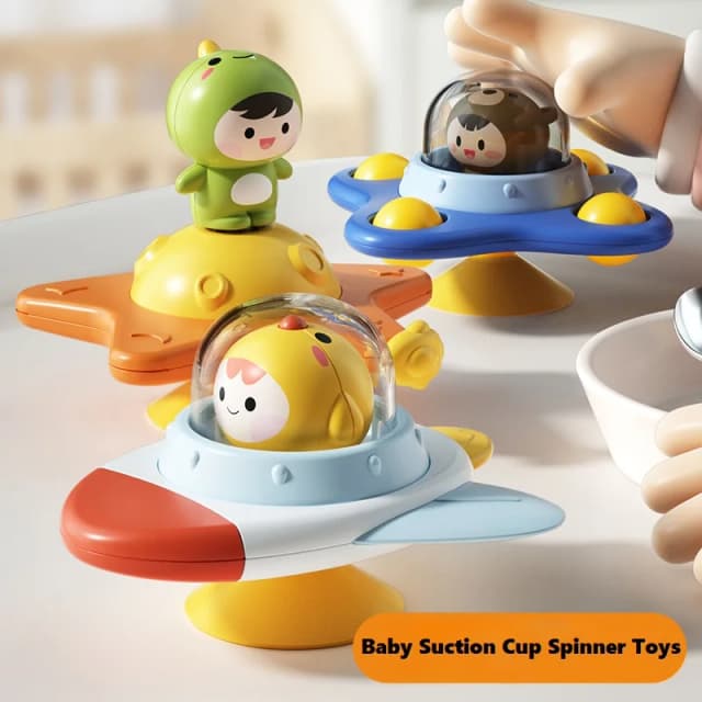 Suction Cup Spinner Toys for Baby 12-18Months Sensory Development Window Spinners Kids Spinning Tops Bath Toys for Toddlers 1-3Y