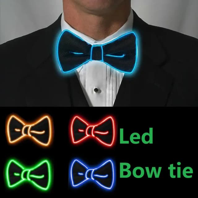 NEW LED Glowing Bow Tie Bright Materials Birthday Festival Halloween Wedding Party Accessories Glow-in-the-dark SD01