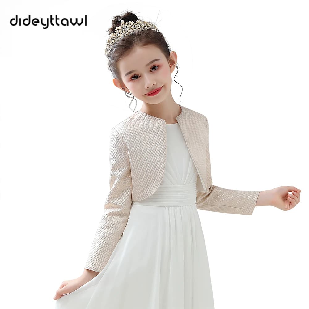 Dideyttawl Customized Winter Long Sleeves Girls Coat Warm Girl's Shawl Dress Party Outerwear Coats Shrug Match For Dress