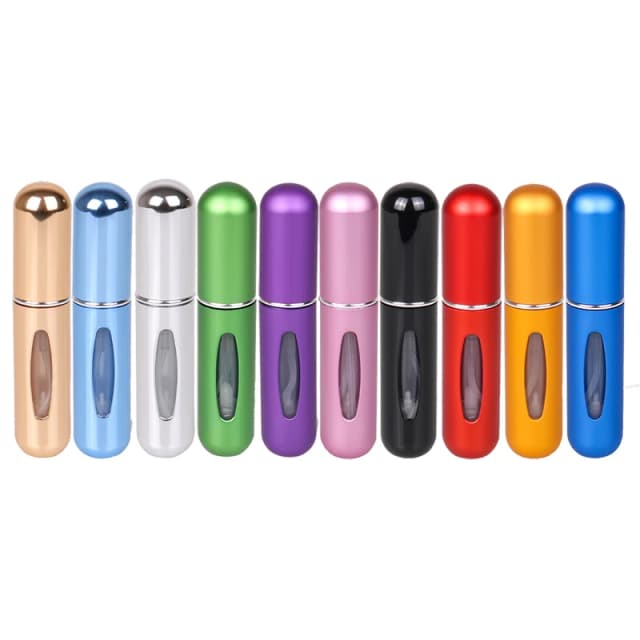 10pcs 5ml Bottom Charging Perfume Bottle Spray Perfume Sub-bottles Portable Bottom Liquid Filling Hydrating Press Head Travel