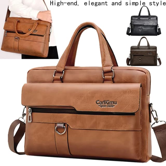 Men's Stylish Business Bag Multi-Use Briefcase Crossbody Shoulder Handbag for Office Daily Commuting Work