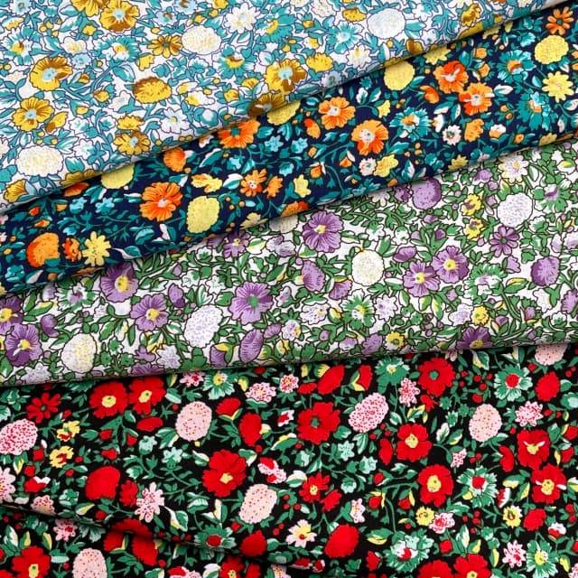Colorful Floral Plants 100%Cotton Poplin 40S Tissun Liberty Fabric For Kids Baby Sewing Cloth Dresses Skirt DIY Handmade