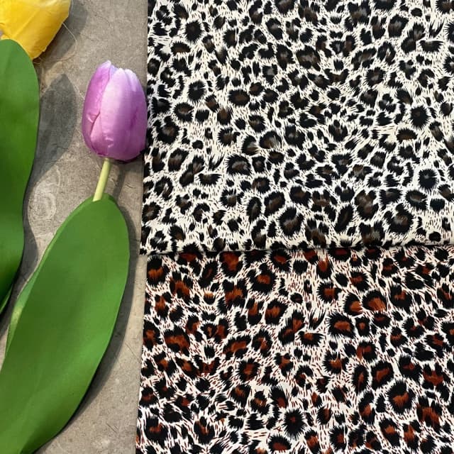 Retro Leopard Print Fabric 145*50CM 100% Cotton 40S Poplin Fashion Cheongsam Dress Sewing Cloth Clothes Textiles Handmade  Tela