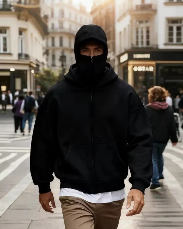 New men's tops, hooded zippered sweatshirts, double hoods, couple's clothing, autumn and winter fashion clothing