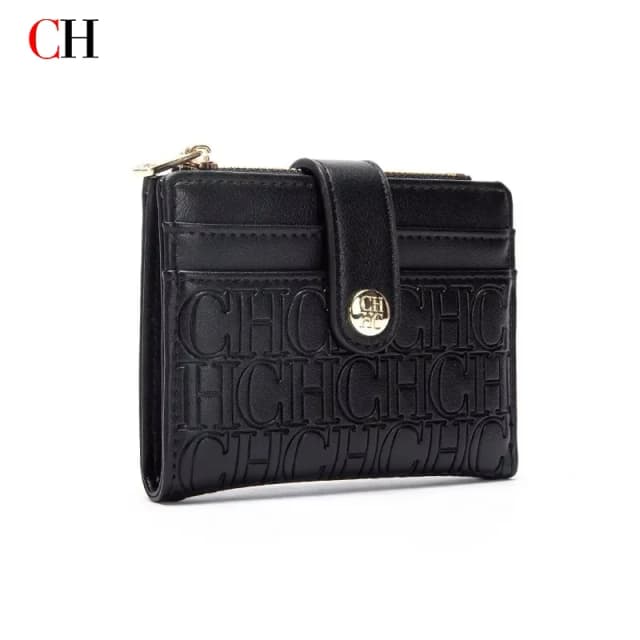 Luxury Brand Classic Retro Square Design Card Case Fashion Button Classic Folding Money Clip Compact Lightweight Luxury Women