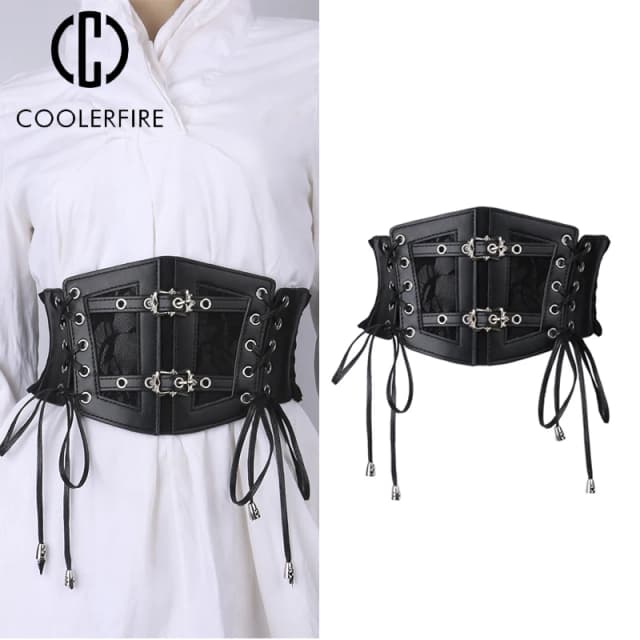 Mesh Elastic Vintage Pin Buckle Women's Cummerbunds Girdle tie rope narrow multi-size Belts For Women On Blouse Skirt Girdle Cor