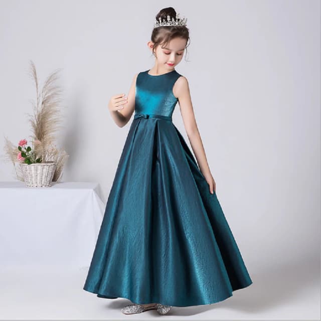 Dideyttawl Customized Sleeveless Flower Girl Dresses Party Dress For Girl Satin Junior Concert Formal Elegant Banquet Gowns