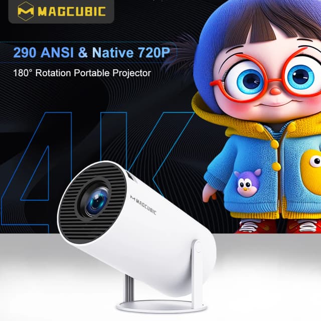 Magcubic Projector HY300 Pro 4K Android 11 Dual Wifi6 290ANSI Allwinner H713 BT5.0 1080P 1280*720P Home Cinema Outdoor Projetor